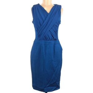 REISS size 8 turquoise blue ruched seath dress in excellent condition
